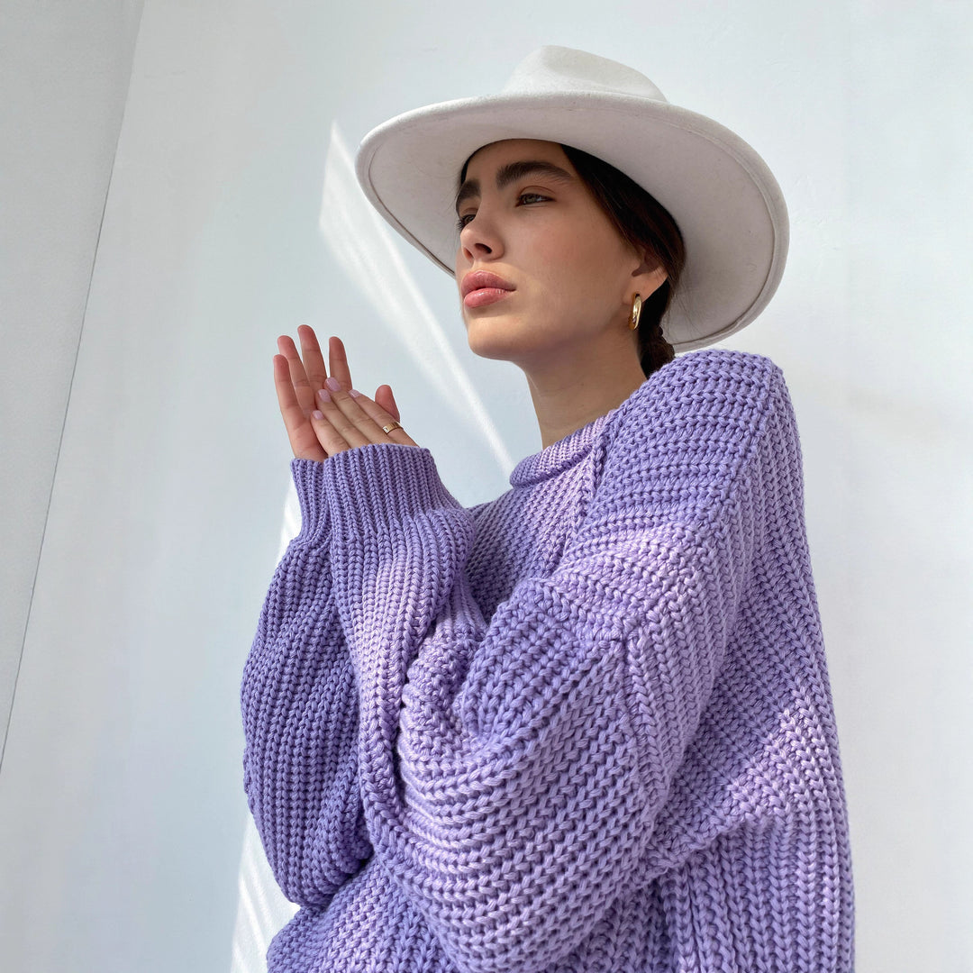 Damen Casual Strickpullover mit strukturiertem Design und überschnittenen Schultern Drune