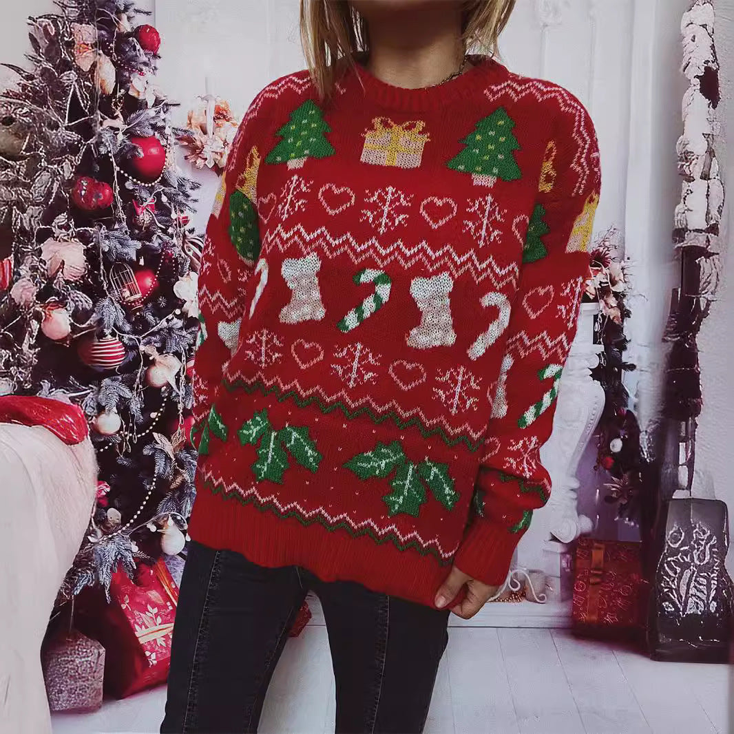 Damen Weihnachts-Pullover mit festlichem Weihnachtsdesign Drune