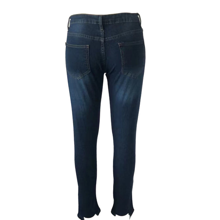 Damen Destroyed Skinny Jeans mit lässigem Schnitt und fransigen Details Drune