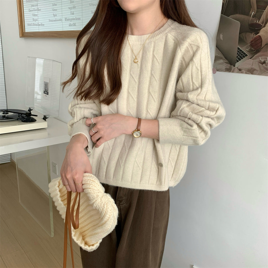 Damen Grobstrickpullover mit strukturiertem Muster und lässigem Schnitt Drune