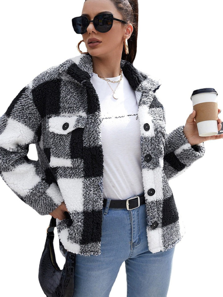 Drune | Button-Down Shacket - Gemütliche Außenschicht - Fleece-Mischung - Legere Herbst- und Winterbekleidung