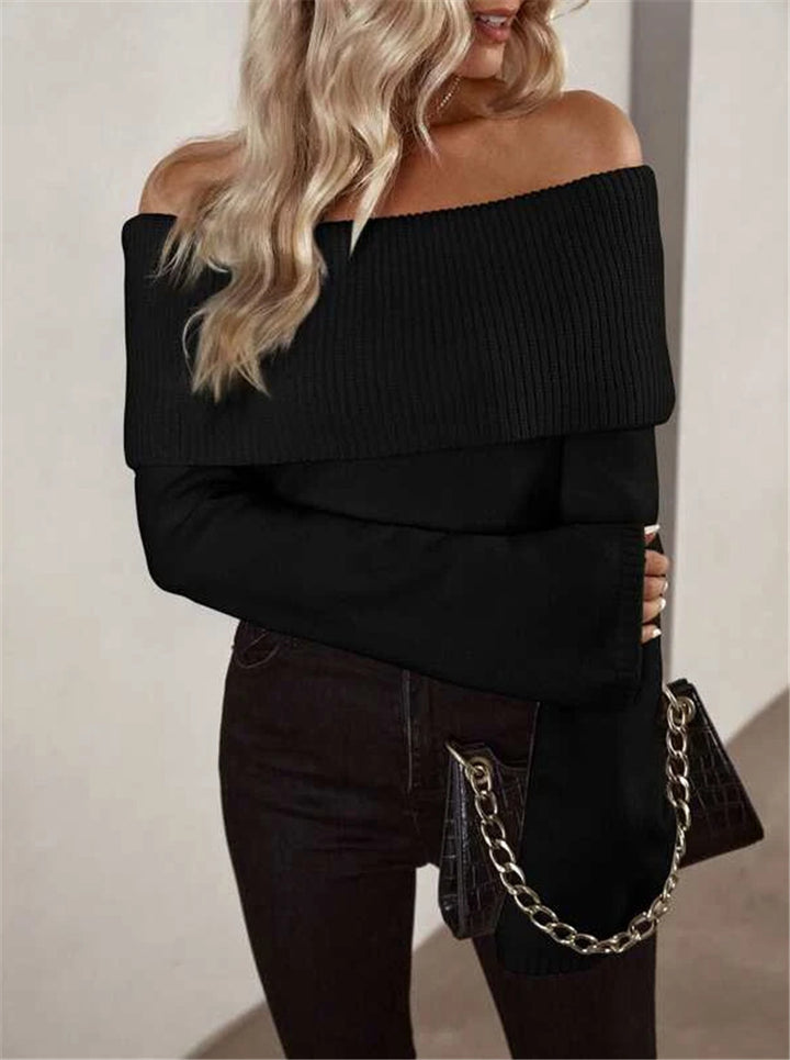 Damen Offshoulder-Strickpullover Drune