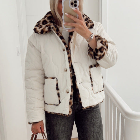 Damen Kunstfelljacke mit modischem Leopardenmuster und komfortablem Schnitt Drune
