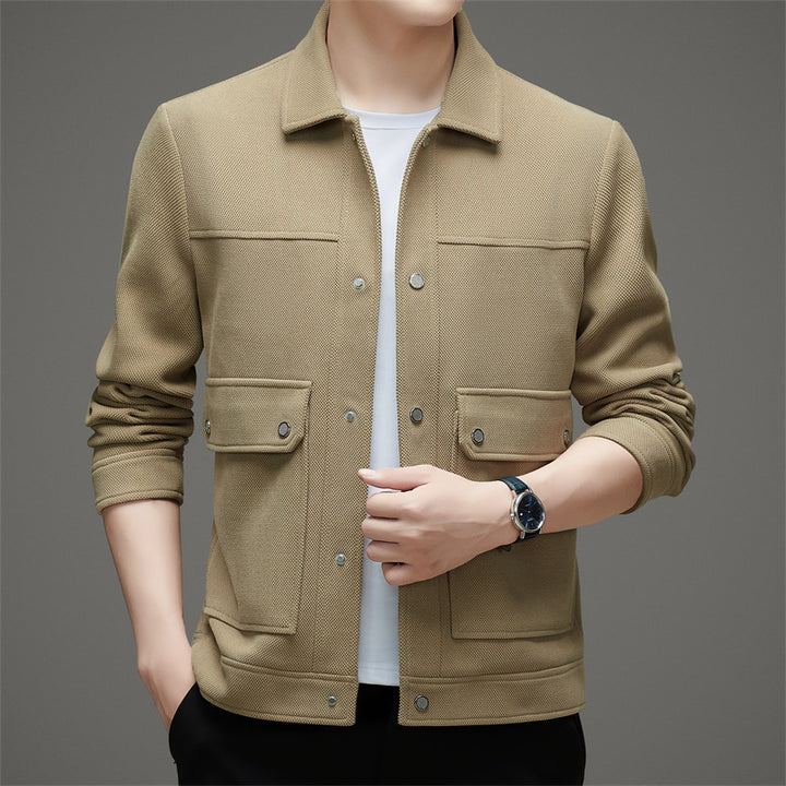 Herren Übergangsjacke mit praktischen Taschen und modernem Karodesign Drune