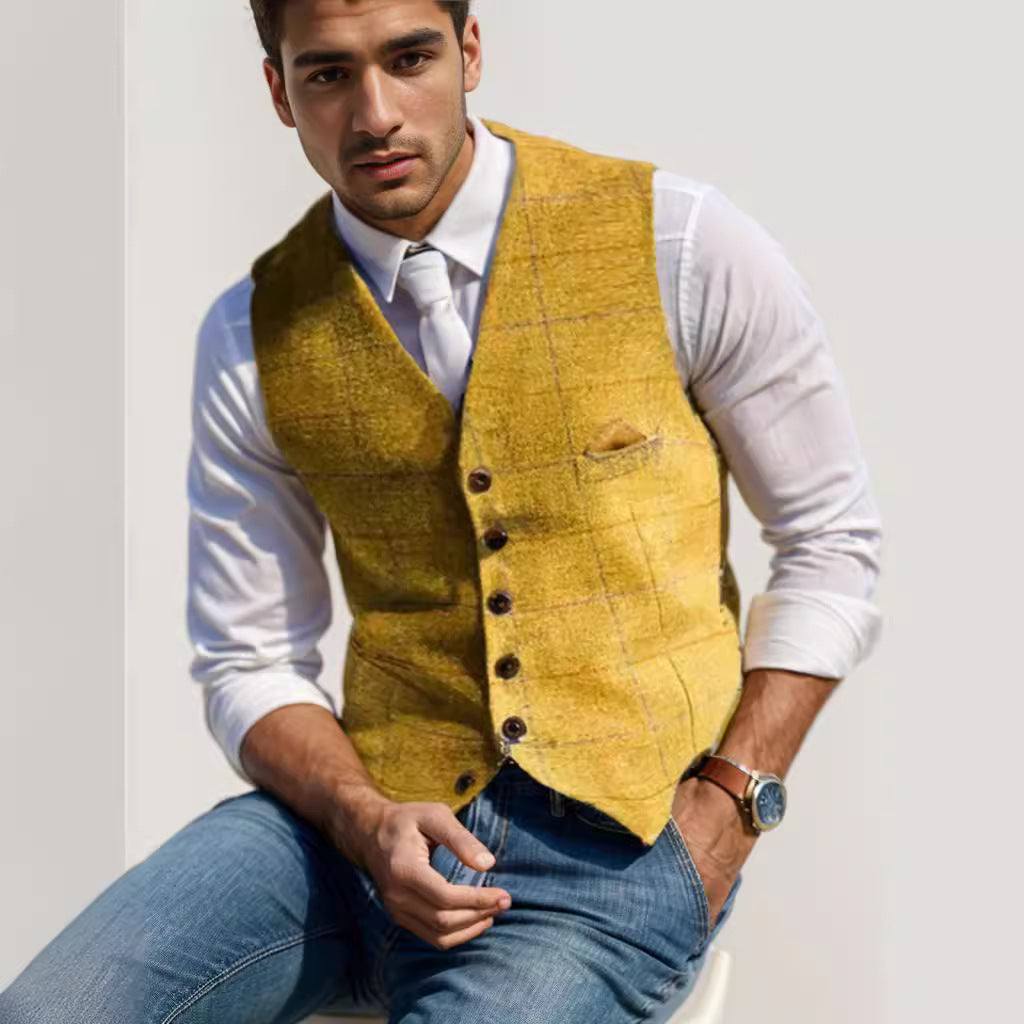 Herren stilvolle elegante Weste mit feinem Stoff Drune
