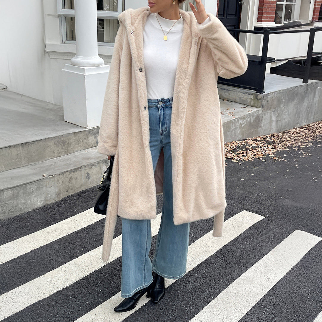 Damen Kuscheliger Oversize-Mantel mit praktischem Reißverschluss Drune