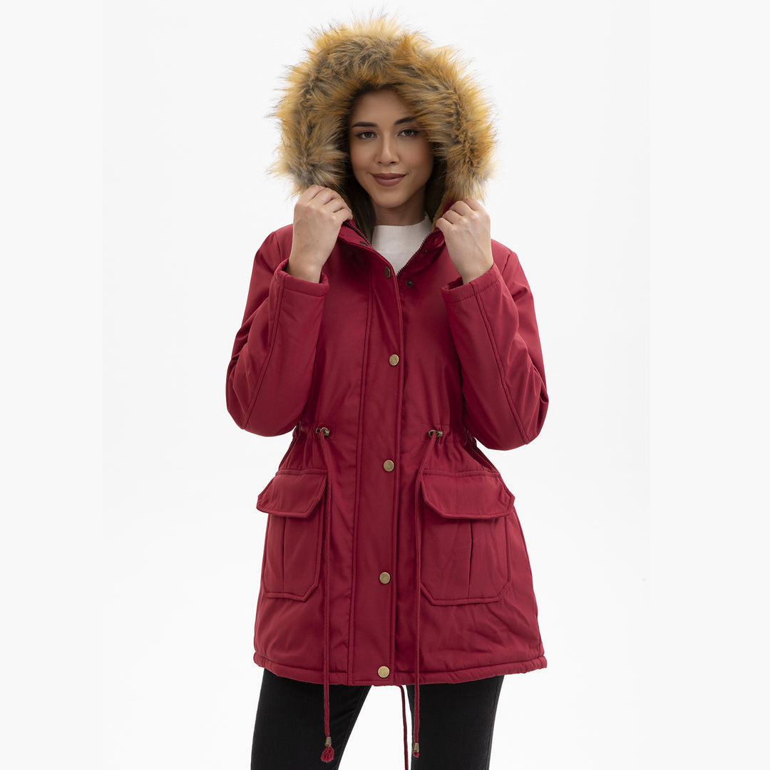 Damen Winterparka mit Pelzkragen Drune