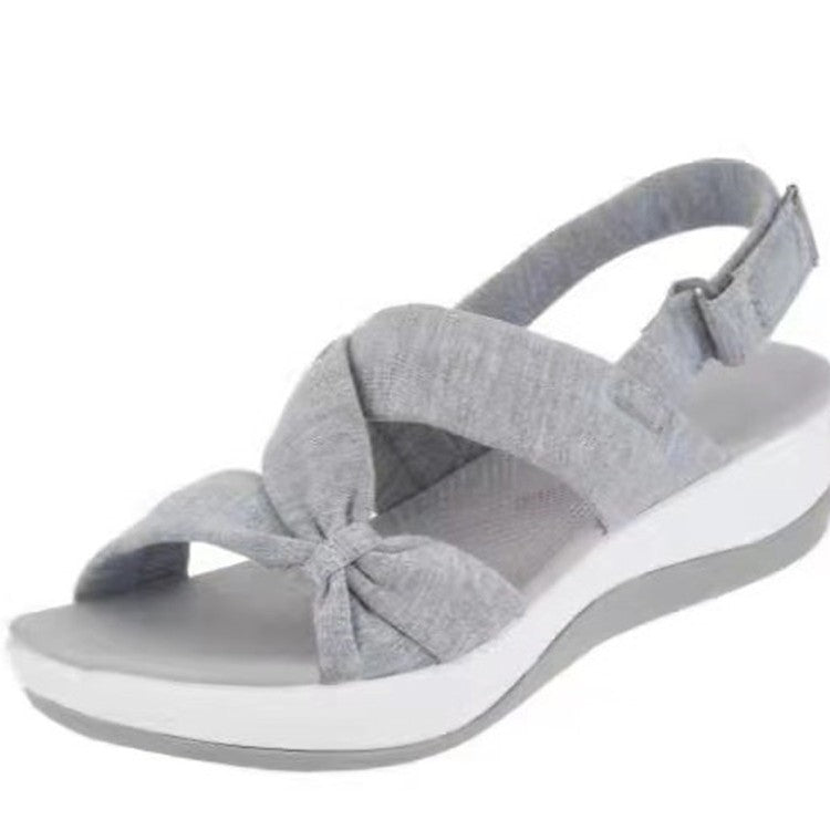 Damen nan leichte Plateausandale mit ergonomischem Komfortfußbett und verstellbarem Fersenriemen Drune