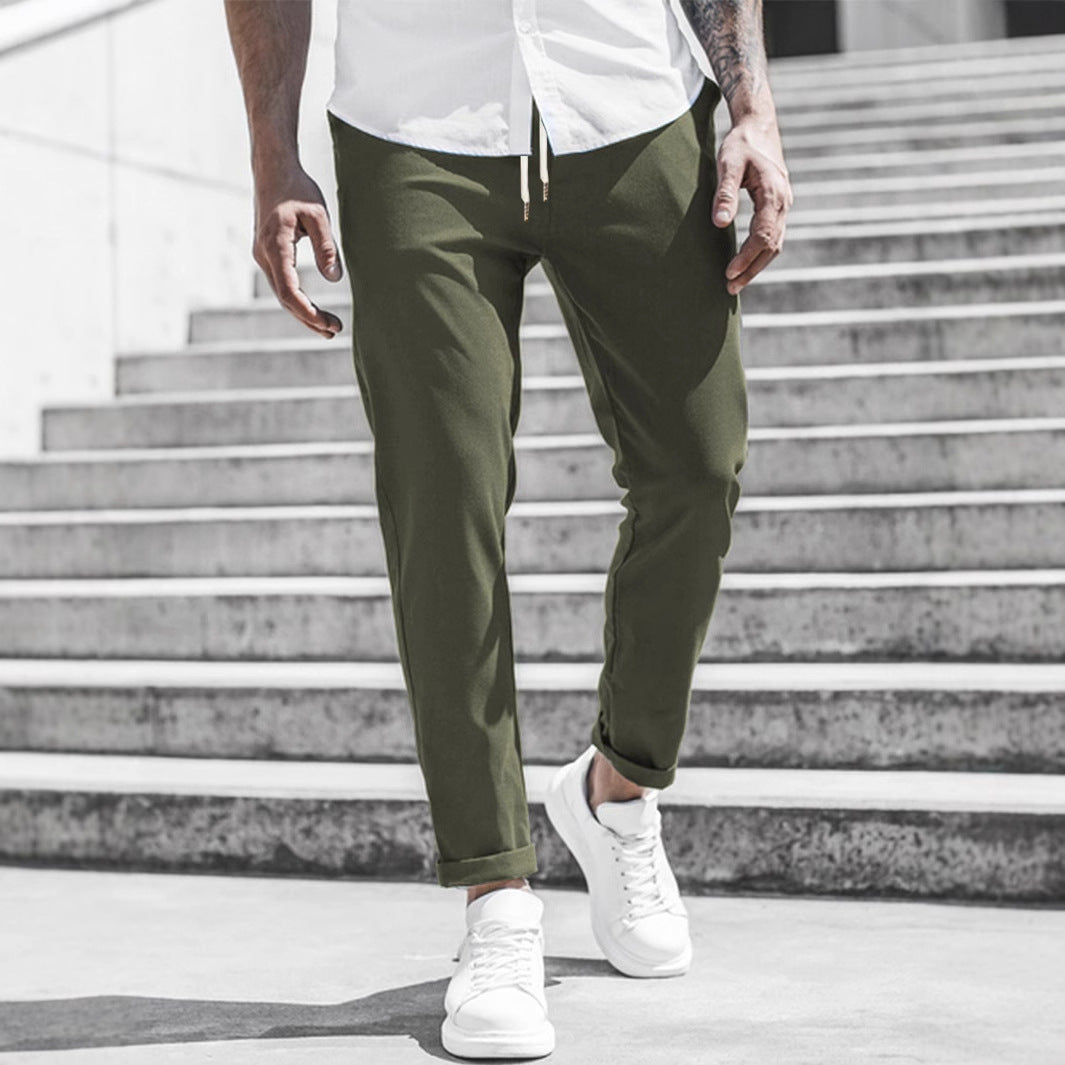 Herren Sportliche Chino-Hose mit flexiblem Bund und modernen Details Drune