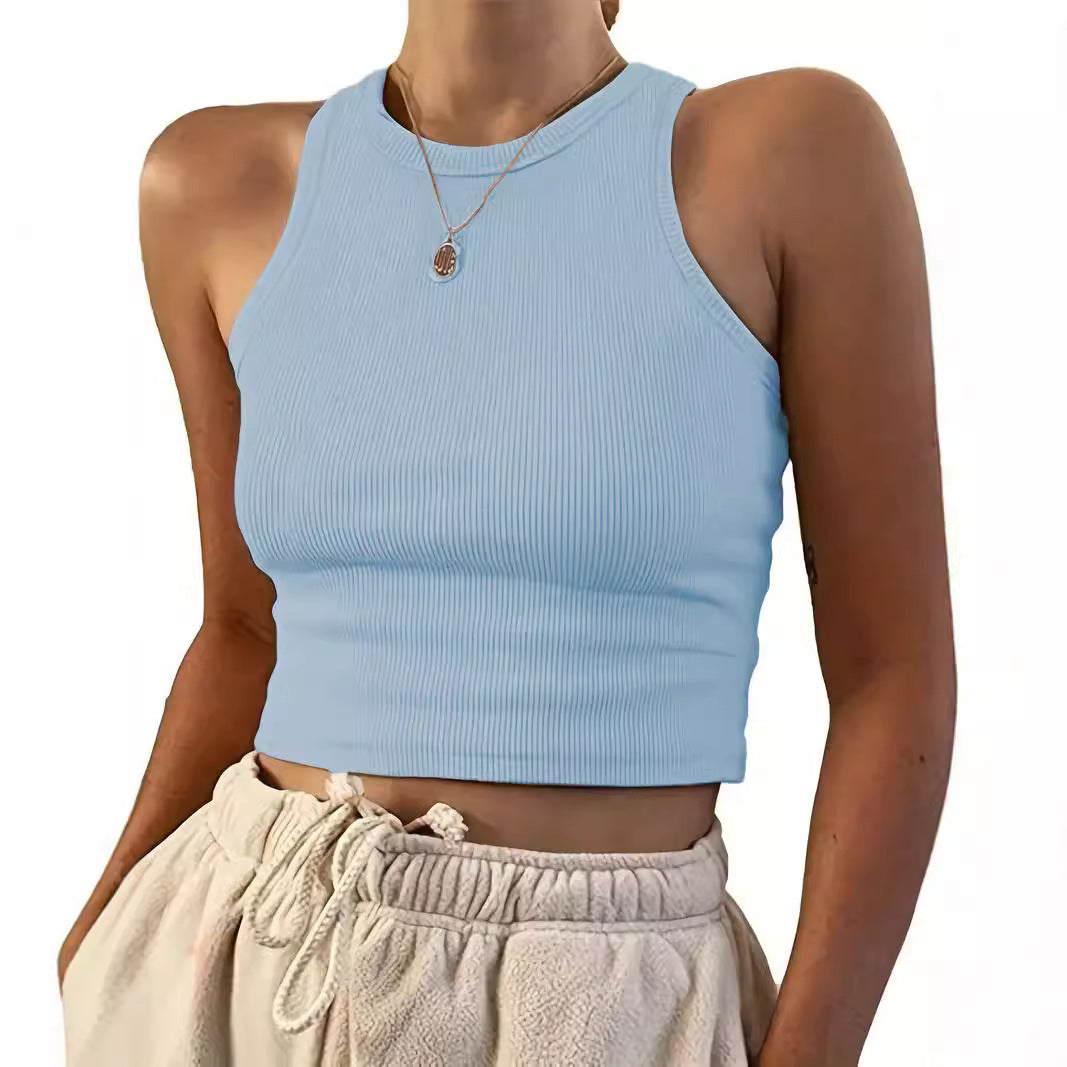 Damen eng anliegendes Crop-Top mit strukturiertem Rippdesign Drune