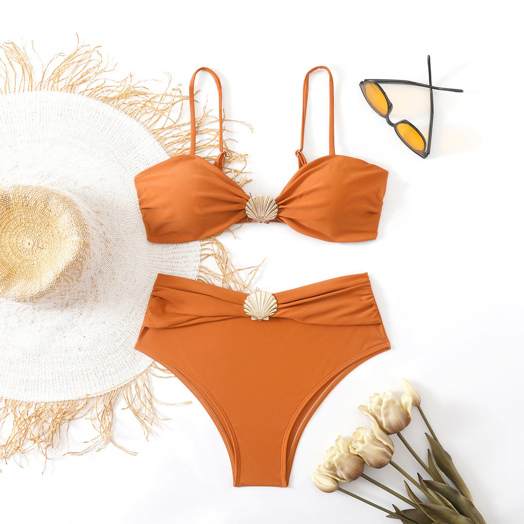 Damen Bandeau-Bikini mit eleganten Muschel-Details Drune