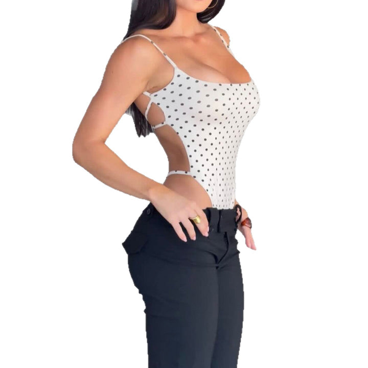 Damen Badeanzug mit hochgeschnittenem Design und verspieltem Polka-Dots-Muster Drune