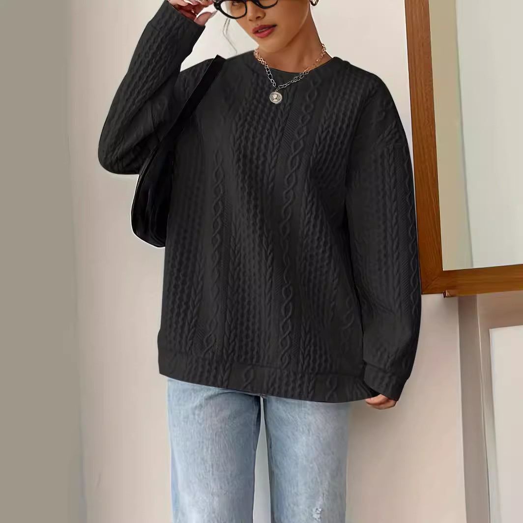Damen Strickpullover mit strukturierter Optik und lässiger Passform Drune