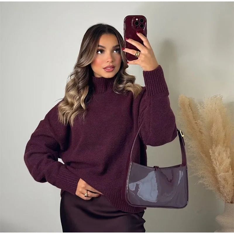 Damen Rollkragenpullover aus weicher Strickware Drune