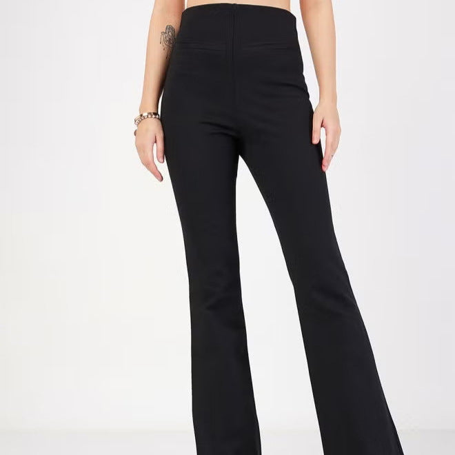 Damen Flared Pants mit hohem Bund und elastischem Material Drune