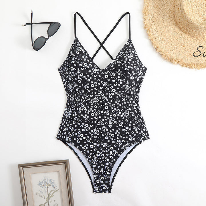 Damen Triangel-Bikini mit verspieltem Karomuster und schmalen Bindebändern Drune