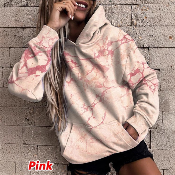 Damen Kapuzenpullover mit stylischem Marmor-Muster Drune