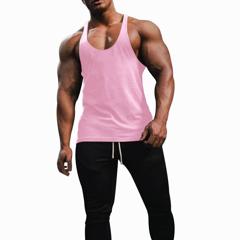 Herren nan athletisches Tanktop mit tiefem Armausschnitt und schmalen Trägern am Rücken aus Baumwollstretch Drune