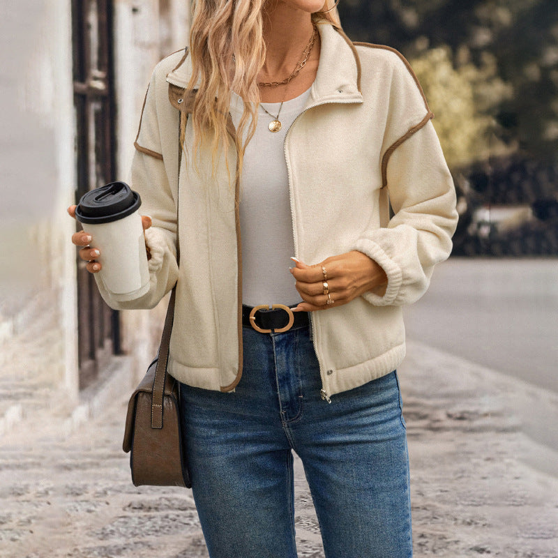 Damen Fleecejacke mit hohem Kragen und praktischen Taschen Drune