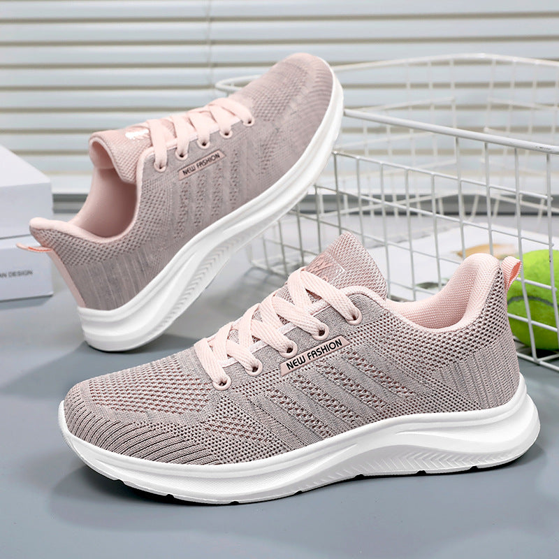 Damen nan gestrickter Schnür-Sneaker mit 3D-Strickobermaterial, verstärkter Zehenkappe und reaktiver EVA-Dämpfung Drune