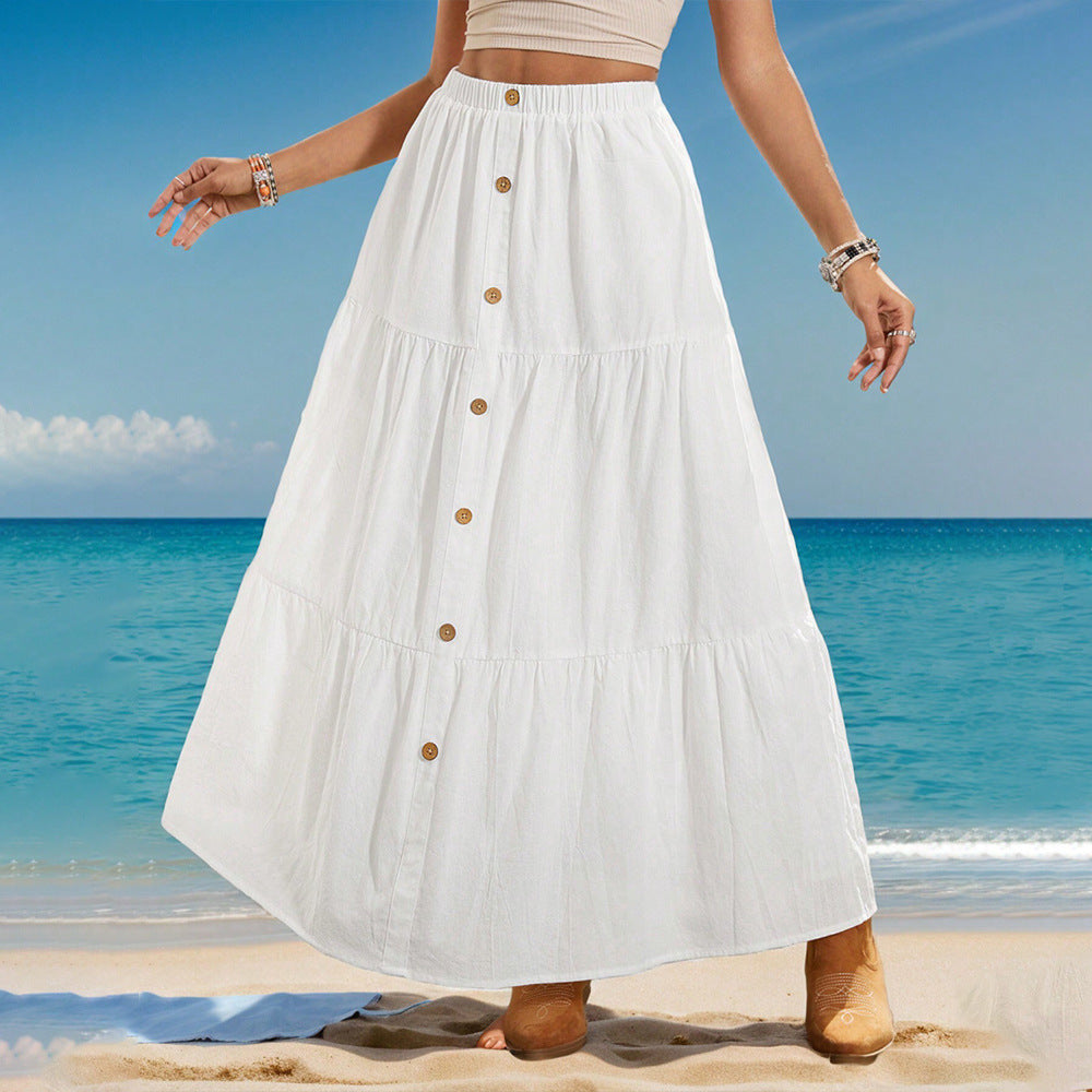 Damen Midirock mit Knopfdetails und schwingendem Design Drune