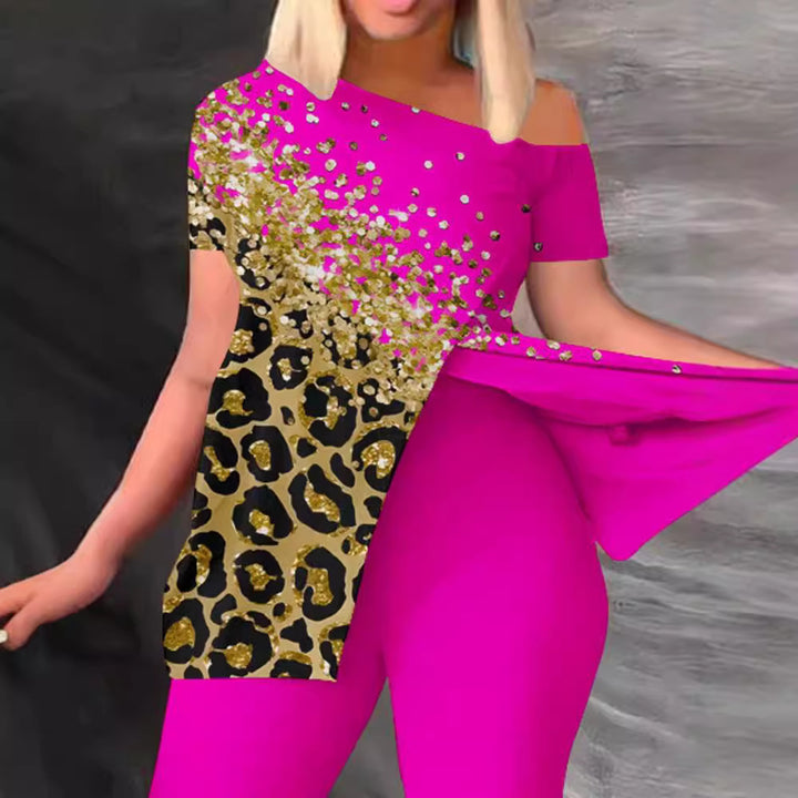 Damen Figurbetonter Jumpsuit mit Off-Shoulder Design und Glamourösen Akzenten Drune