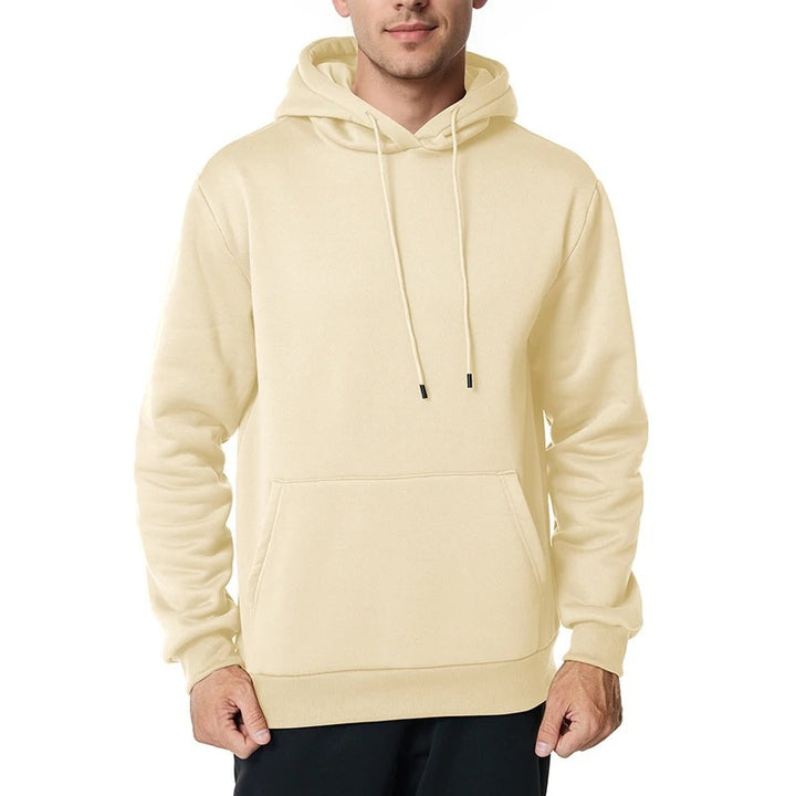 Herren nan minimalistischer Kapuzenpullover mit weichem Fleece-Innenfutter und Kängurutasche Drune
