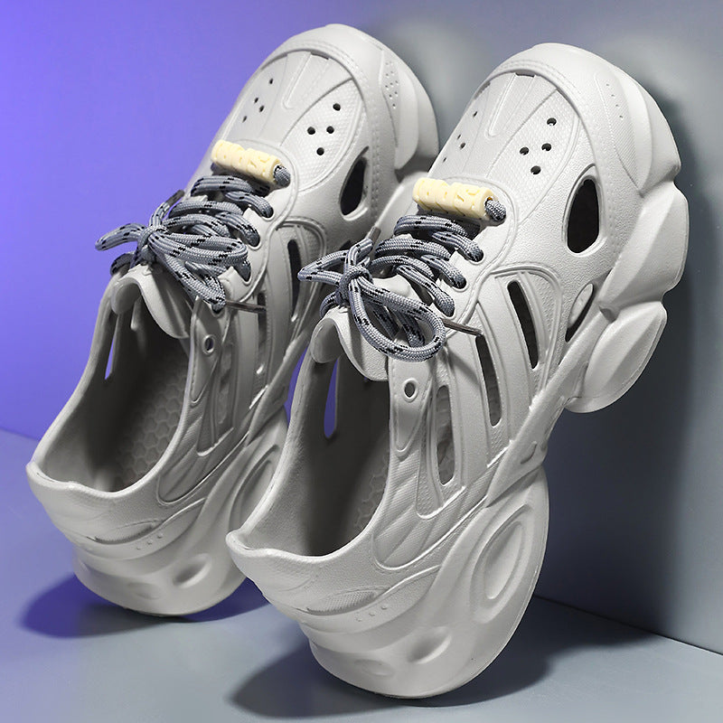 Herren nan futuristischer atmungsaktiver Cut-Out Plateau-Sneaker mit stoßdämpfender EVA-Sohle und Schnellverschluss Drune