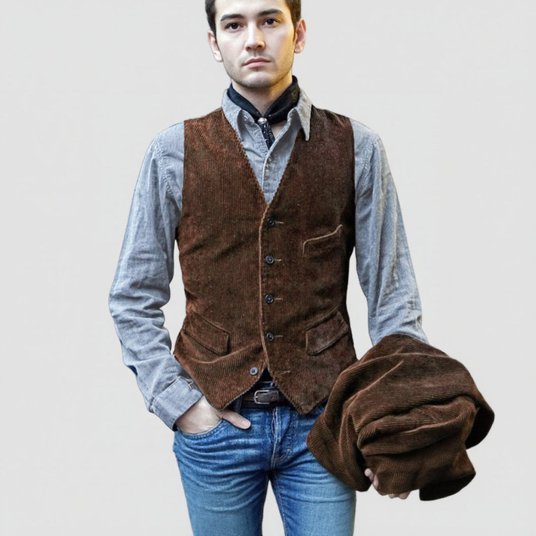 Herren elegante Weste aus Cord Drune