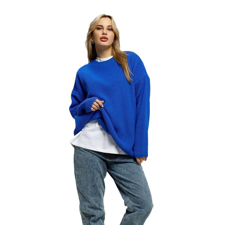 Damen bequemer Strickpullover im lässigen Stil Drune
