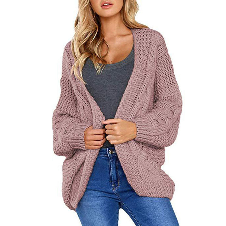 Damen Grobstrick-Cardigan mit elegantem Zopfmuster und weitem Schnitt Drune