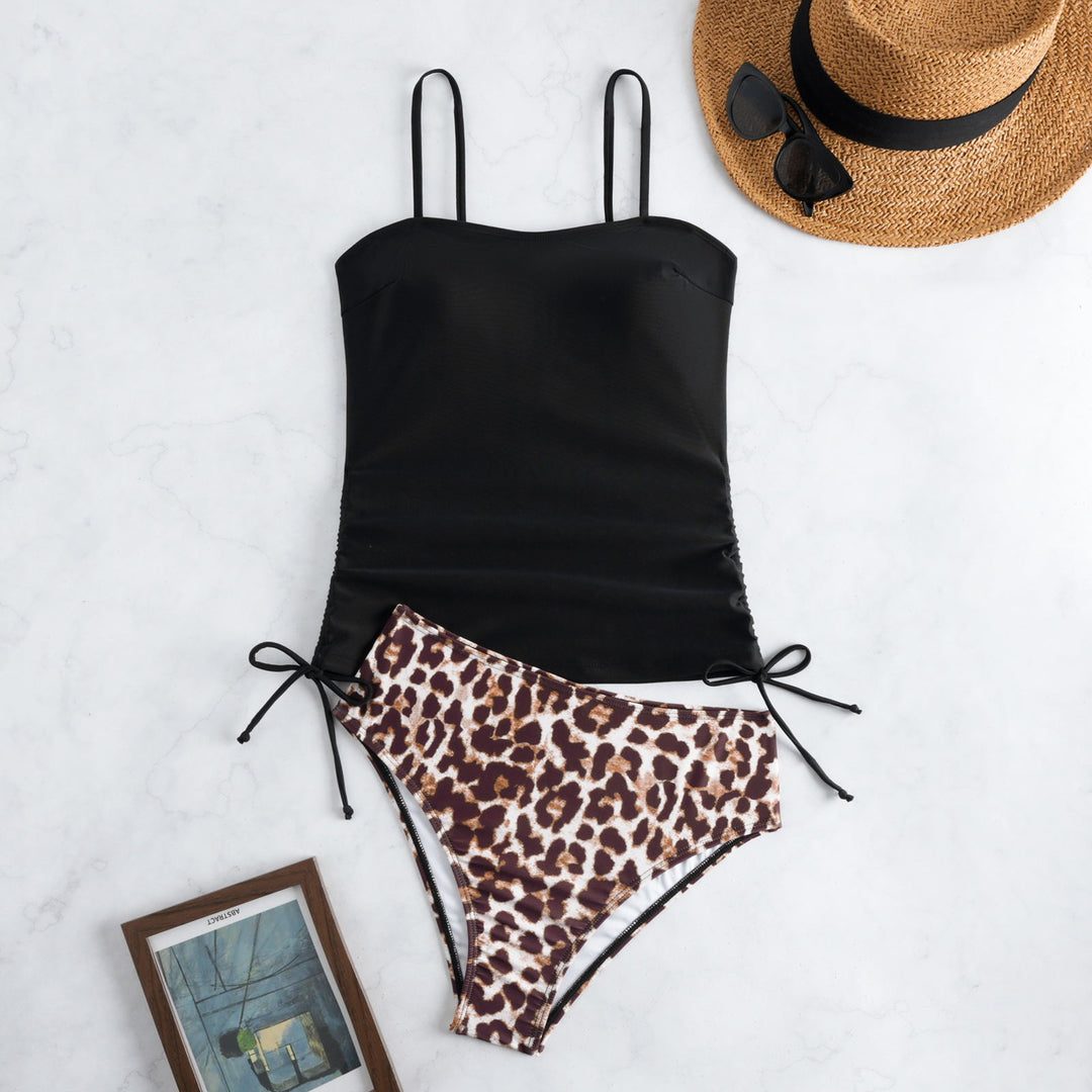Damen Badeanzug mit modischem Raffungselement und lebhaftem Animal-Print Drune