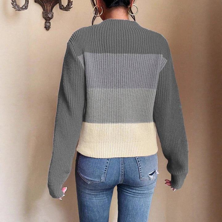 Damen Grob gestrickter modischer Pullover mit trendigem Farbverlauf Drune