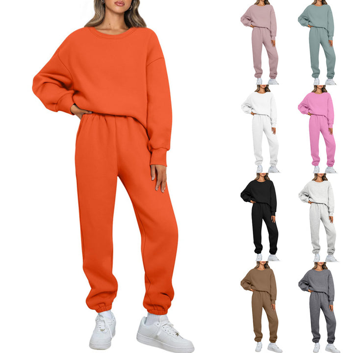 Damen nan gemütliches zweiteiliges Lounge-Set aus French-Terry mit Oversize-Sweatshirt und taillierter Jogginghose Drune