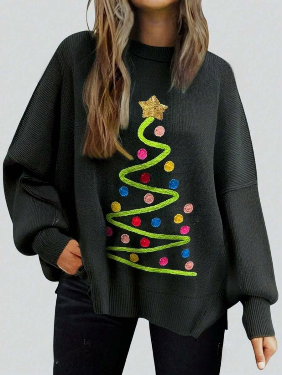 Damen lässiger Strickpullover Drune