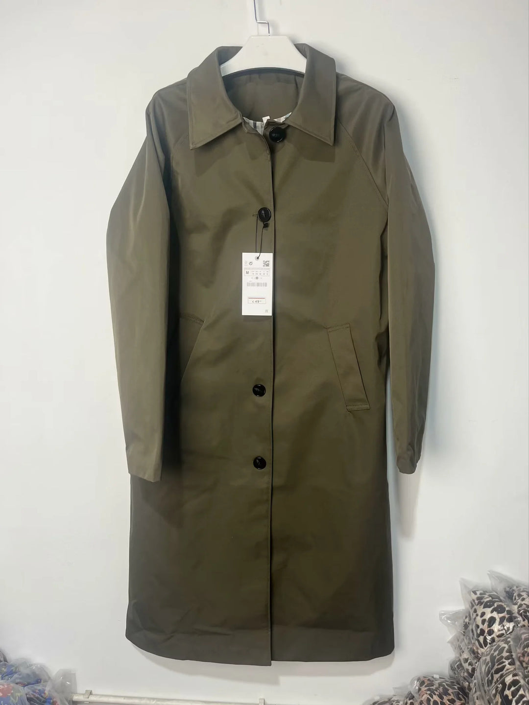 Damen modische Übergangsjacke mit elegantem Stehkragen und praktischen Knopfdetails Drune