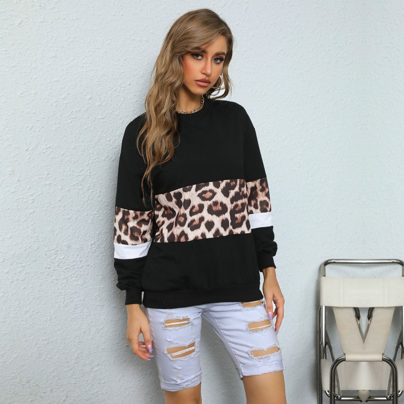 Damen Sweatshirt mit trendigem Leopardenmuster Drune