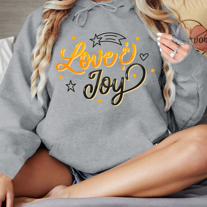 Damen Kapuzenpullover mit inspirierendem Love & Joy Design Drune