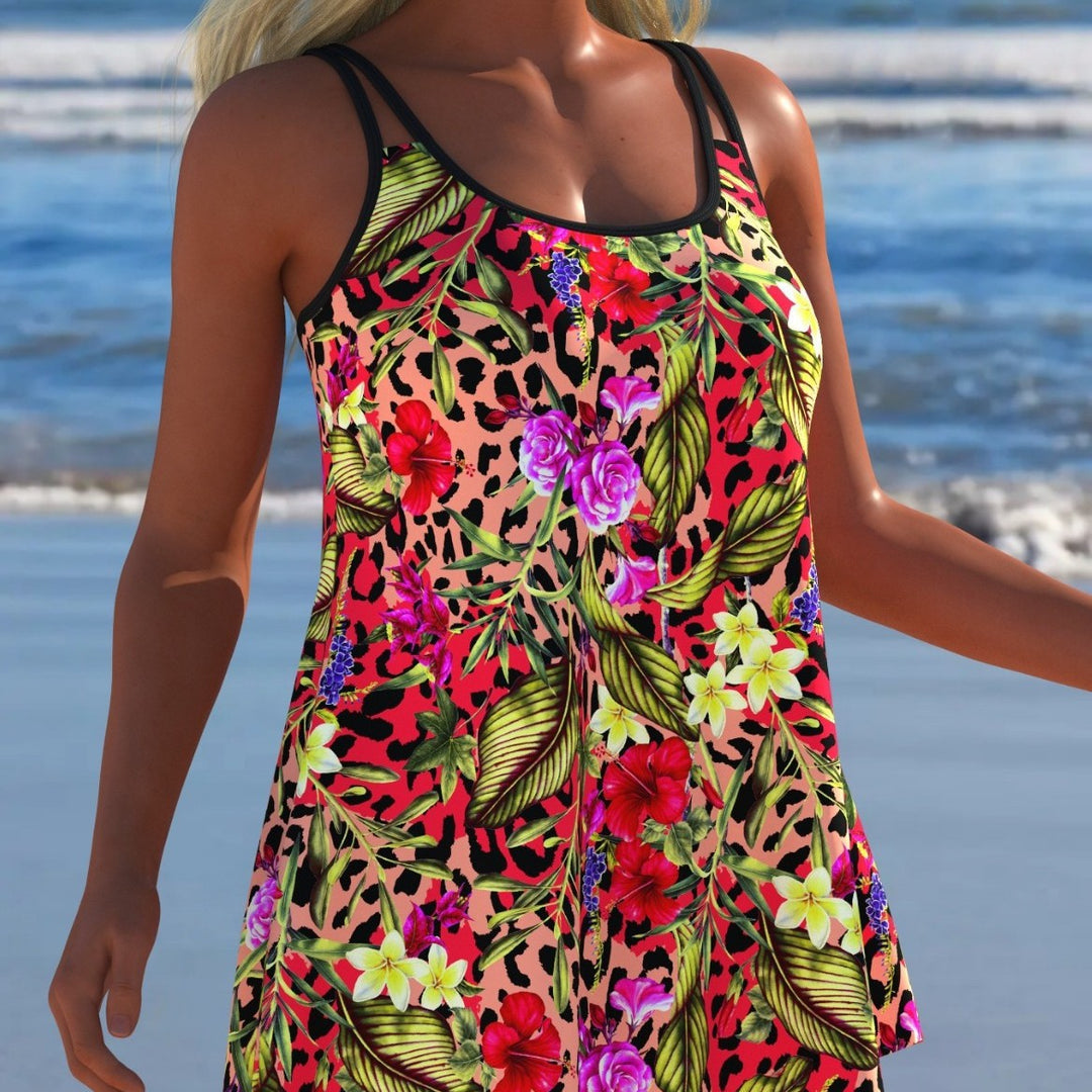 Damen Schwimmanzug mit modischem A-Linien-Schnitt und floralem Design Drune