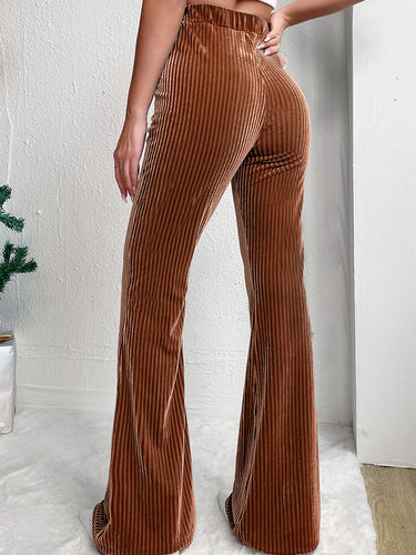 Damen Elegante Bootcut-Hose aus hochwertigem Velours Drune