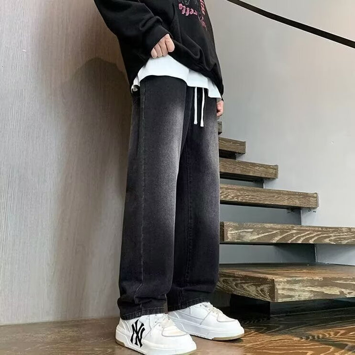 Herren lässige Weite Denim-Hose mit modernem Schnitt Drune