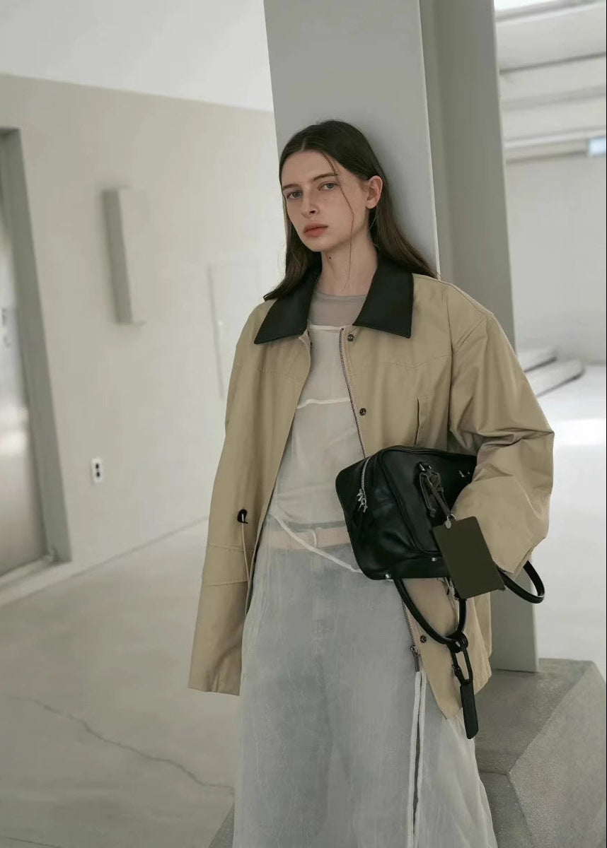 Drune | Kontrastkragen Utility-Jacke