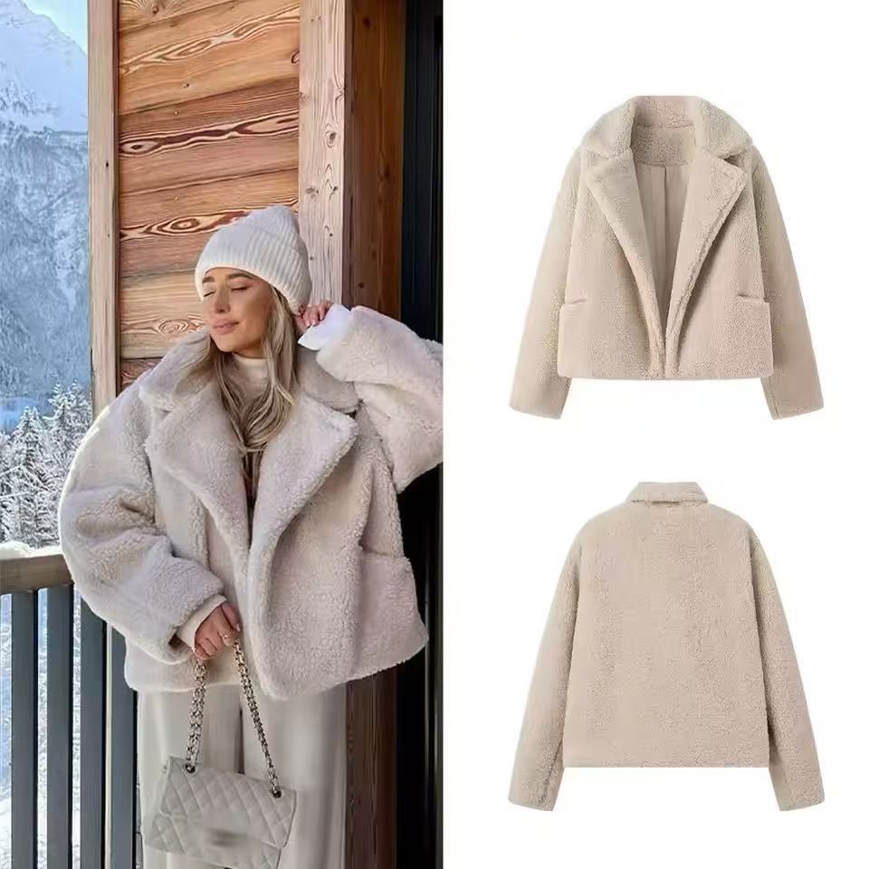 Damen Kunstfelljacke mit schickem Oversized-Schnitt und luxuriösem Innenfutter Drune