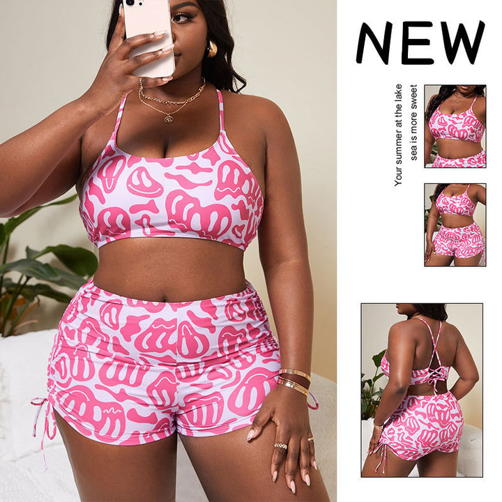 Damen Sport-Bikini-Set mit hohem Bund und verstellbaren Trägern Drune