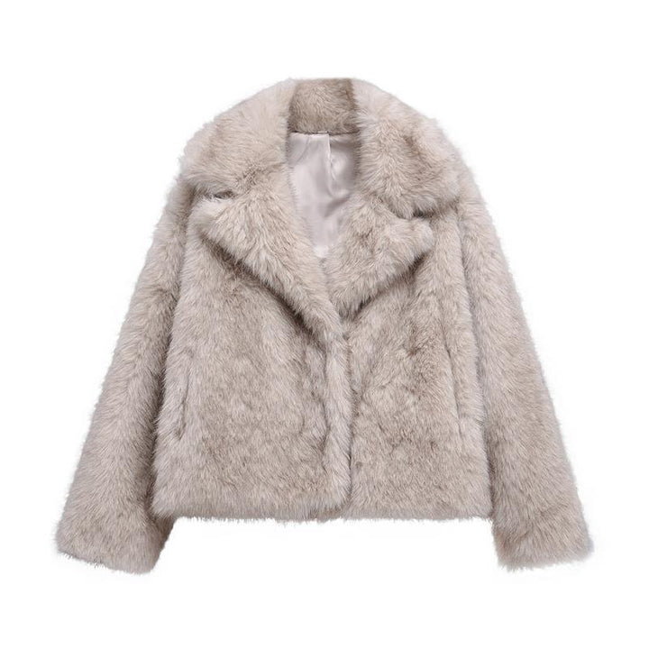 Damen modischer Fellblazer Drune