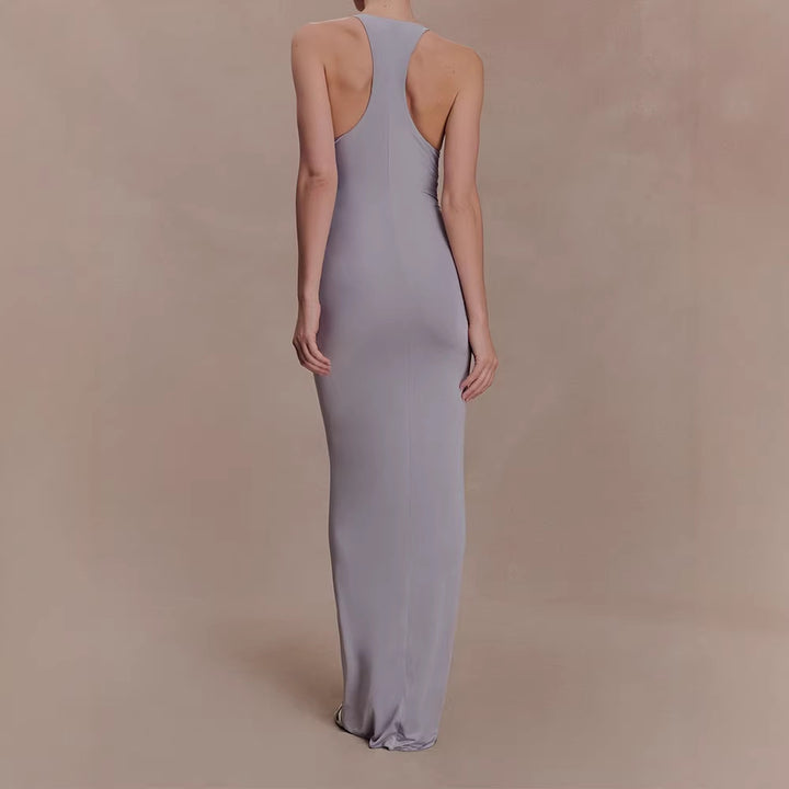 Damen Hochwertiges Abendkleid mit tiefem V-Ausschnitt und Raffungen Drune