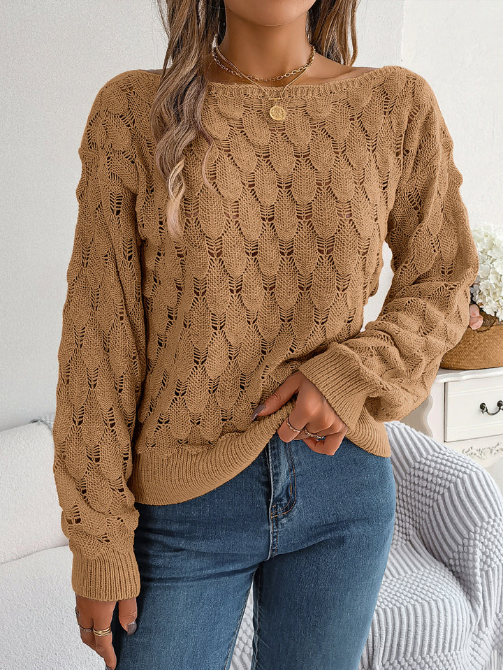 Damen Übergroßer Strickpullover mit Schleifenmuster Drune