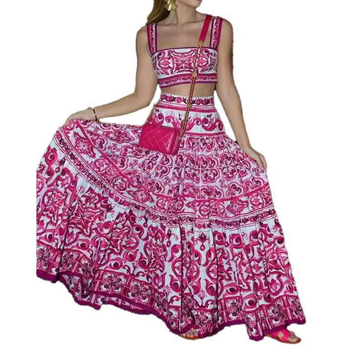 Damen Maxi Kleid mit aufwendigem floralem Druck Drune