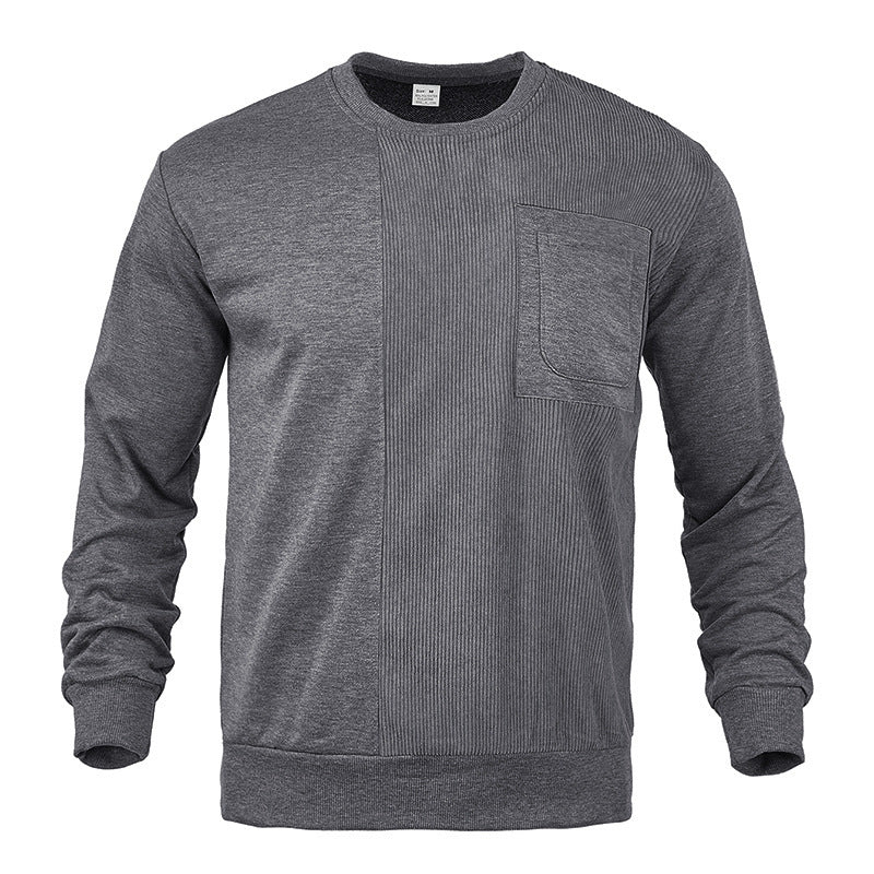 Herren moderne Sweatshirt mit strukturiertem Muster und praktischer Brusttasche Drune