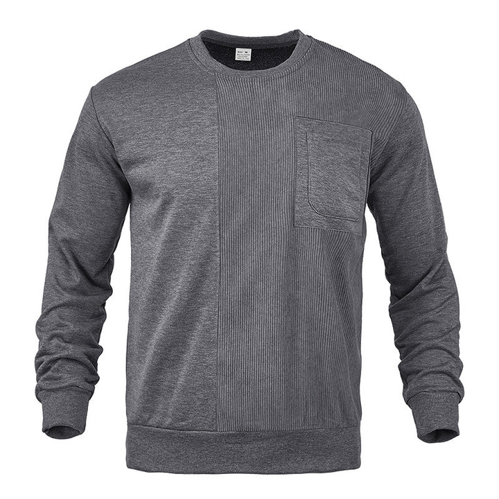 Herren moderne Sweatshirt mit strukturiertem Muster und praktischer Brusttasche Drune